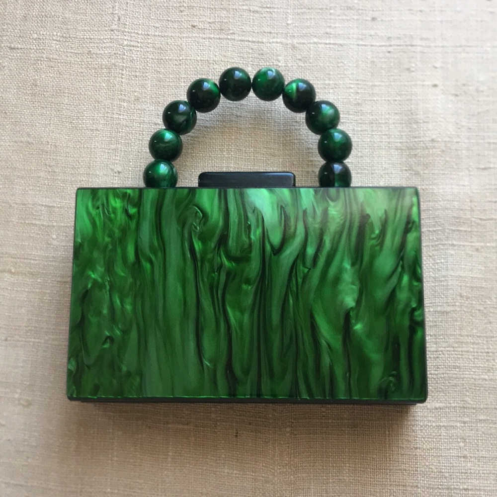 Elegant Acrylic Handbag/Crossbody (Green) - Picture 9 of 12